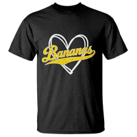 Bananas Vintage Heart Baseball Fan Game Day T Shirt