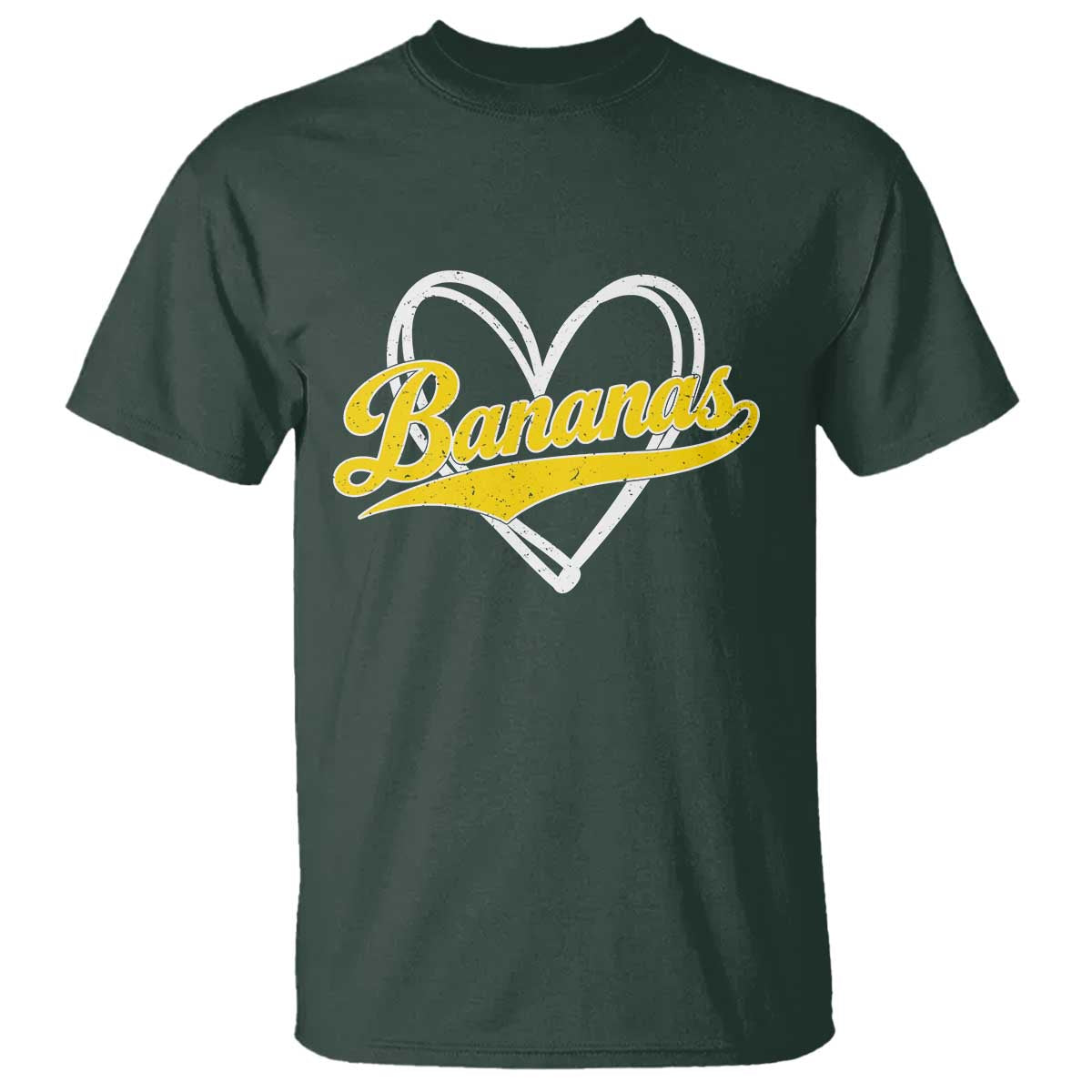 Bananas Vintage Heart Baseball Fan Game Day T Shirt