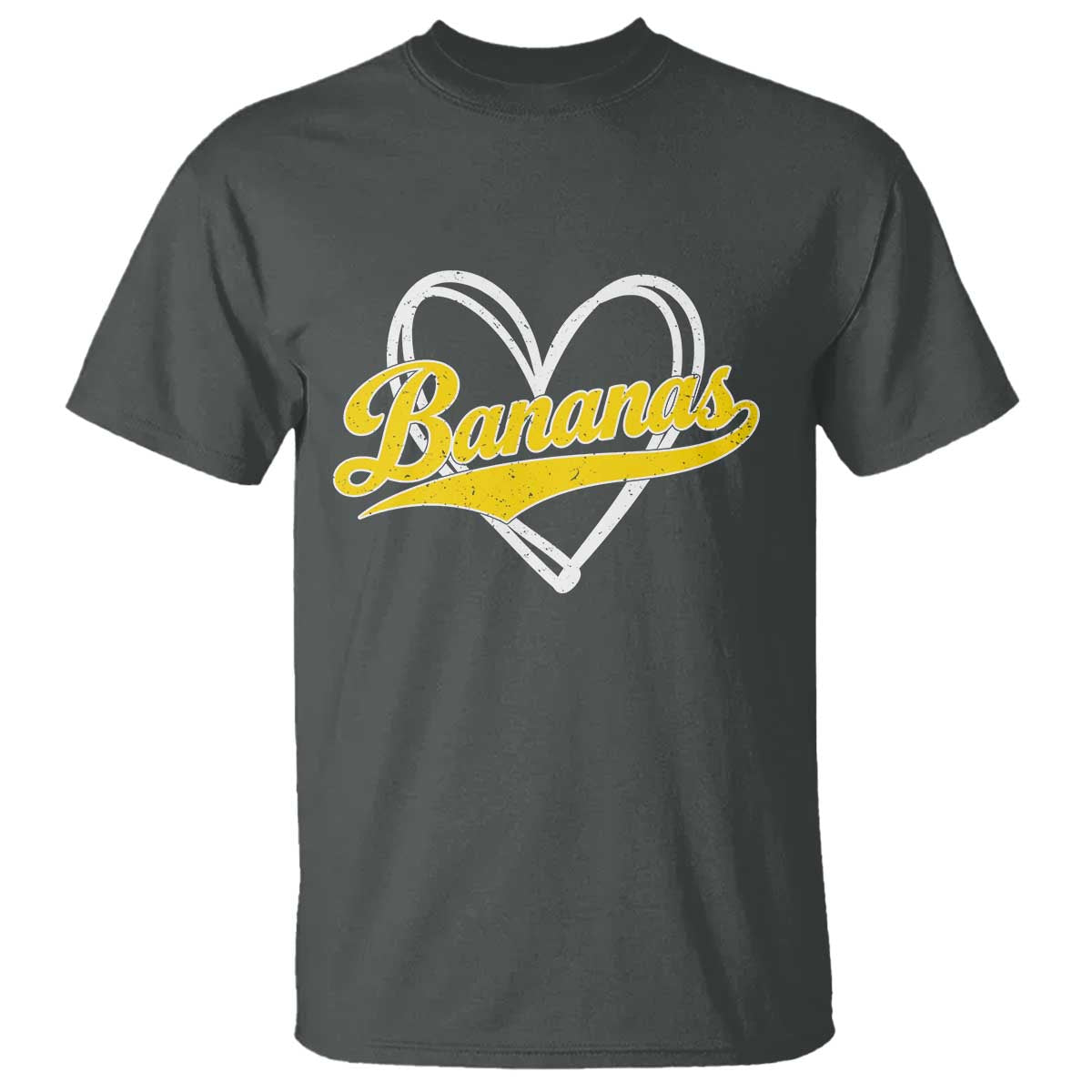 Bananas Vintage Heart Baseball Fan Game Day T Shirt