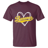 Bananas Vintage Heart Baseball Fan Game Day T Shirt