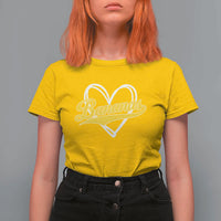 Bananas Vintage Heart Baseball Fan Game Day T Shirt For Women
