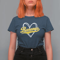 Bananas Vintage Heart Baseball Fan Game Day T Shirt For Women