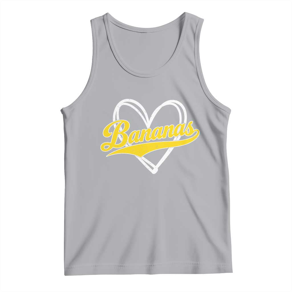 Bananas Vintage Heart Baseball Fan Game Day Tank Top