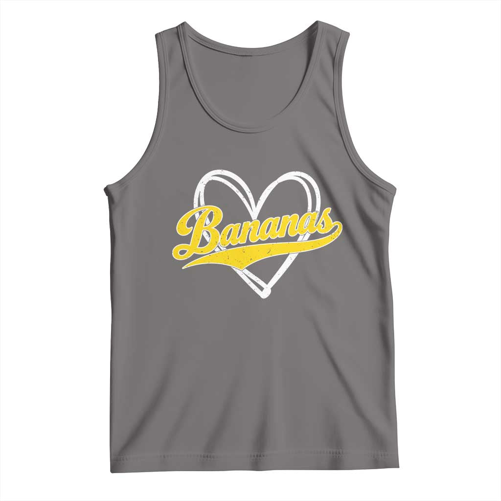 Bananas Vintage Heart Baseball Fan Game Day Tank Top