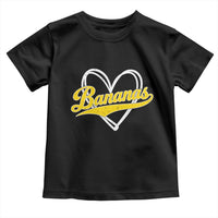 Bananas Vintage Heart Baseball Fan Game Day Toddler T Shirt