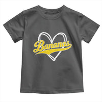 Bananas Vintage Heart Baseball Fan Game Day Toddler T Shirt