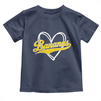 Bananas Vintage Heart Baseball Fan Game Day Toddler T Shirt