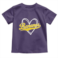 Bananas Vintage Heart Baseball Fan Game Day Toddler T Shirt