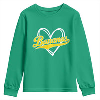Bananas Vintage Heart Baseball Fan Game Day Youth Sweatshirt