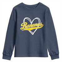 Bananas Vintage Heart Baseball Fan Game Day Youth Sweatshirt