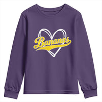 Bananas Vintage Heart Baseball Fan Game Day Youth Sweatshirt