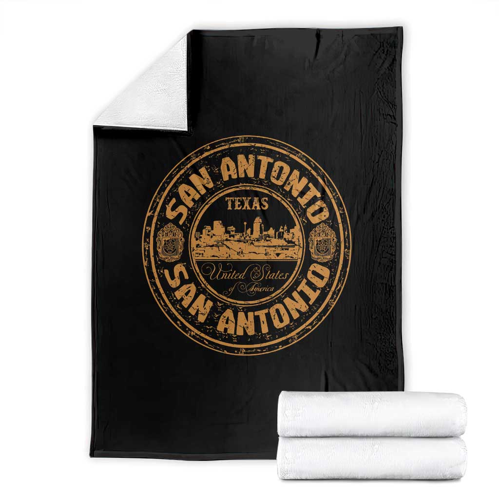 San Antonio Texas TX Vintage Souvenir Texan Pride Throw Blanket