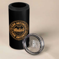 San Antonio Texas TX Vintage Souvenir Texan Pride 4 in 1 Can Cooler Tumbler