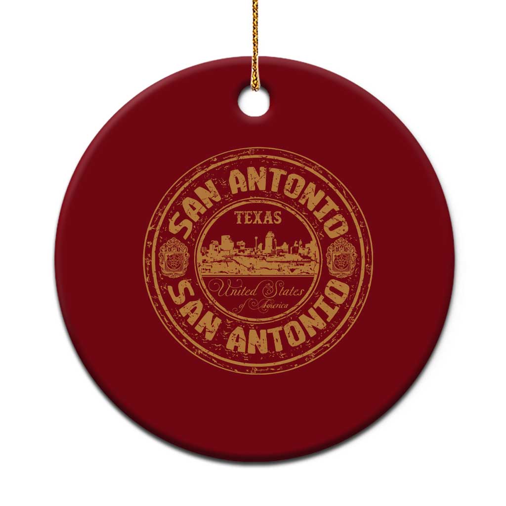 San Antonio Texas TX Vintage Souvenir Texan Pride Ceramic Ornament