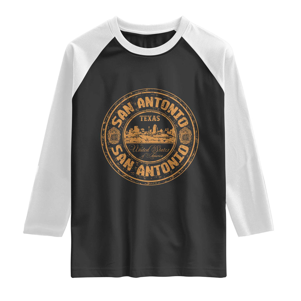San Antonio Texas TX Vintage Souvenir Texan Pride Raglan Shirt