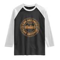 San Antonio Texas TX Vintage Souvenir Texan Pride Raglan Shirt