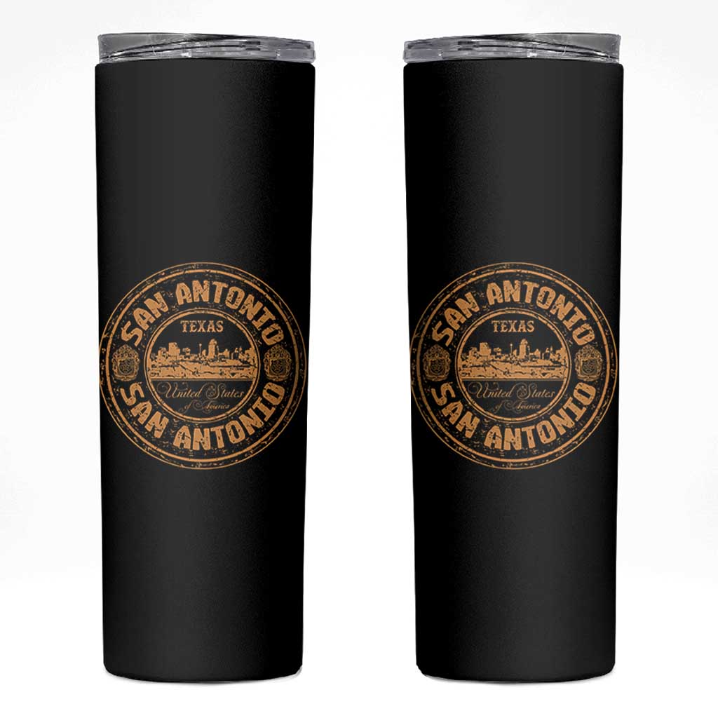 San Antonio Texas TX Vintage Souvenir Texan Pride Skinny Tumbler