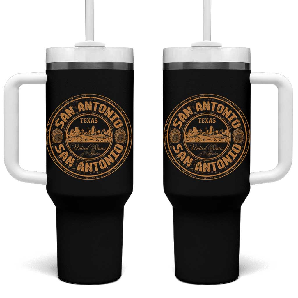 San Antonio Texas TX Vintage Souvenir Texan Pride Tumbler With Handle