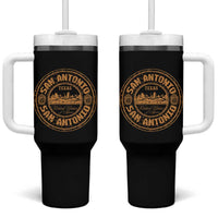 San Antonio Texas TX Vintage Souvenir Texan Pride Tumbler With Handle