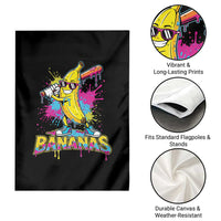 Funny Bananas Baseball Drip Ice Cream Sports Splatter Garden Flag