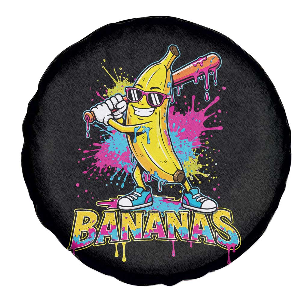 Funny Bananas Baseball Drip Ice Cream Sports Splatter Spare Tire Cover