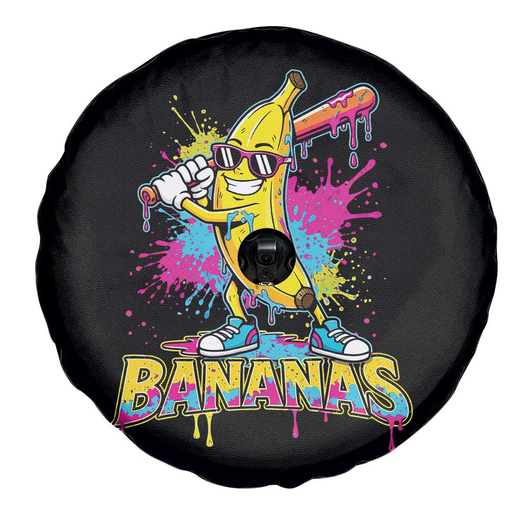 Funny Bananas Baseball Drip Ice Cream Sports Splatter Spare Tire Cover