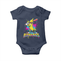 Funny Bananas Baseball Drip Ice Cream Sports Splatter Baby Onesie