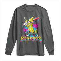 Funny Bananas Baseball Drip Ice Cream Sports Splatter Long Sleeve Shirt