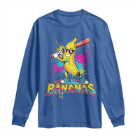 Funny Bananas Baseball Drip Ice Cream Sports Splatter Long Sleeve Shirt
