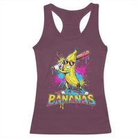 Funny Bananas Baseball Drip Ice Cream Sports Splatter Racerback Tank Top