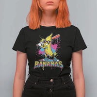 Funny Bananas Baseball Drip Ice Cream Sports Splatter T Shirt For Women