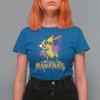 Funny Bananas Baseball Drip Ice Cream Sports Splatter T Shirt For Women