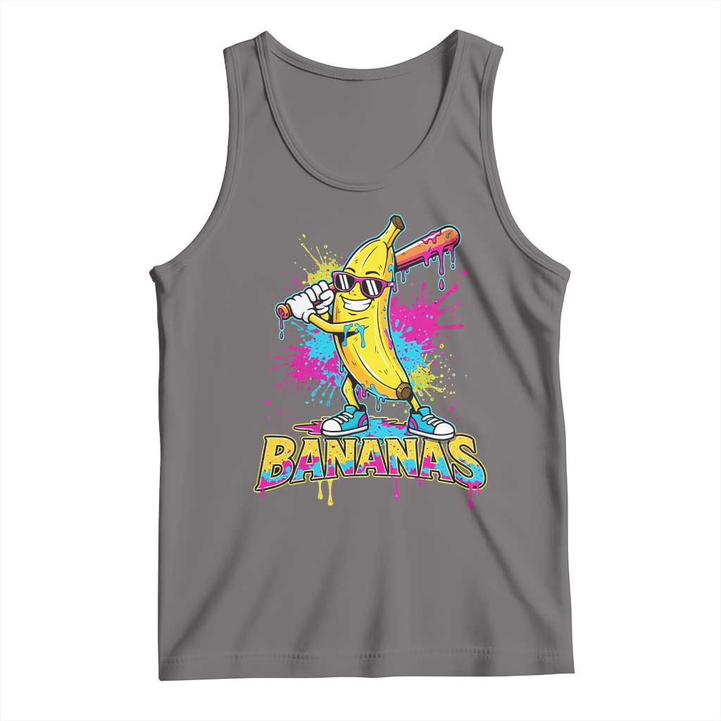 Funny Bananas Baseball Drip Ice Cream Sports Splatter Tank Top