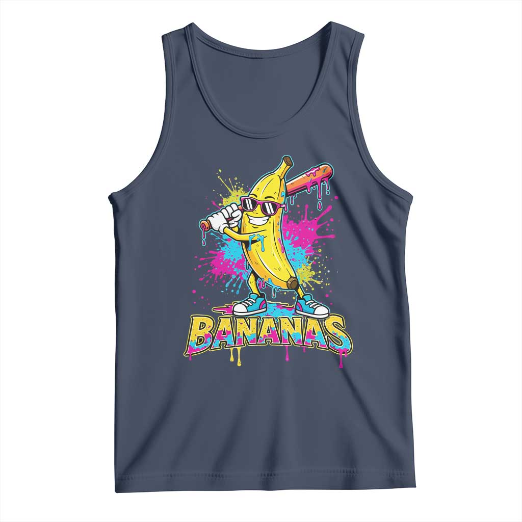 Funny Bananas Baseball Drip Ice Cream Sports Splatter Tank Top