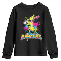 Funny Bananas Baseball Drip Ice Cream Sports Splatter Youth Sweatshirt