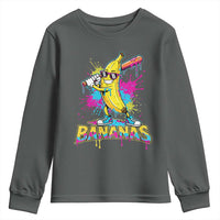 Funny Bananas Baseball Drip Ice Cream Sports Splatter Youth Sweatshirt