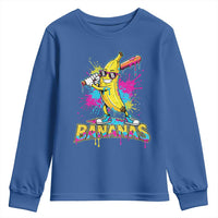 Funny Bananas Baseball Drip Ice Cream Sports Splatter Youth Sweatshirt