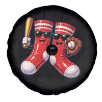 Funny Red Socks Playing Baseball Graphic Sport Game Day Spare Tire Cover