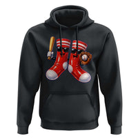 Funny Red Socks Playing Baseball Graphic Sport Game Day Hoodie