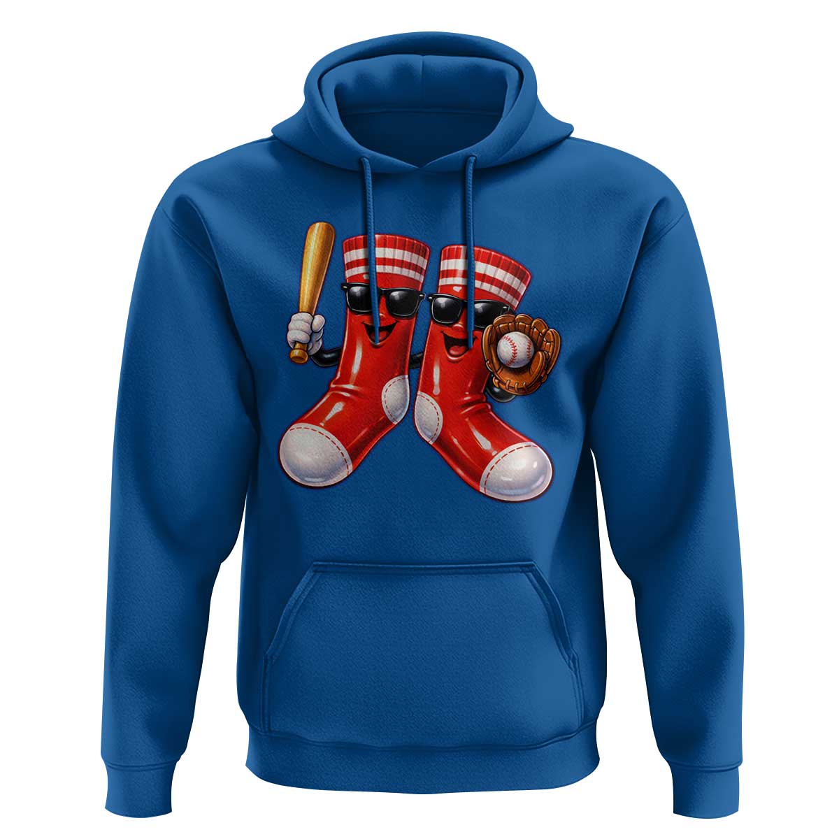 Funny Red Socks Playing Baseball Graphic Sport Game Day Hoodie