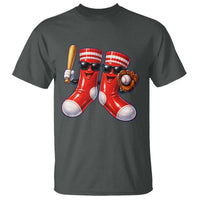 Funny Red Socks Playing Baseball Graphic Sport Game Day T Shirt
