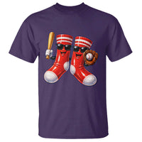 Funny Red Socks Playing Baseball Graphic Sport Game Day T Shirt