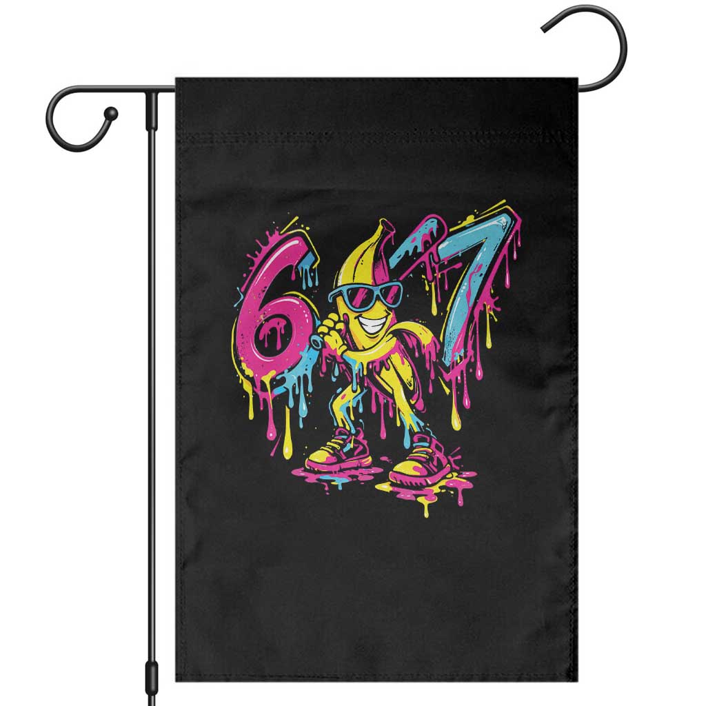 Funny 67 Banana Baseball Drip Ice Cream Six Seven Meme Garden Flag