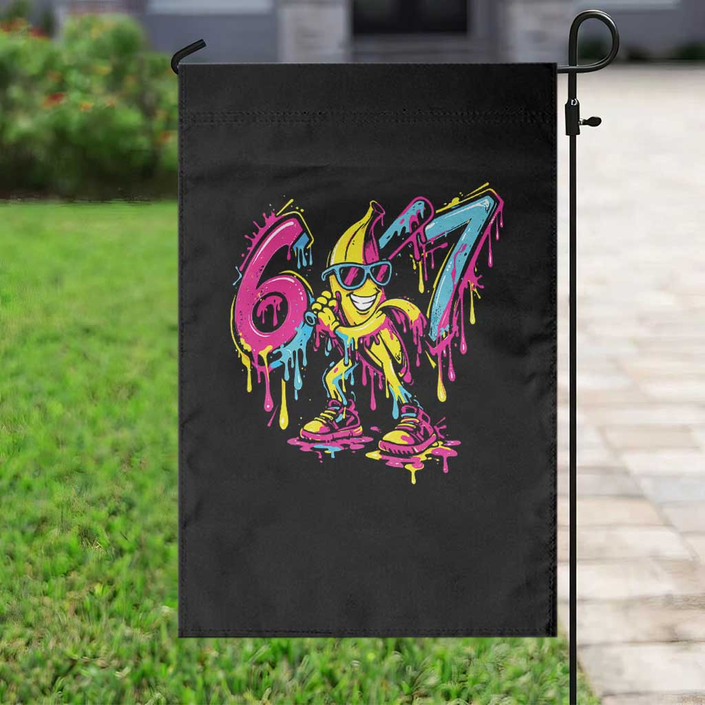 Funny 67 Banana Baseball Drip Ice Cream Six Seven Meme Garden Flag