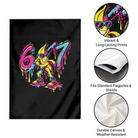 Funny 67 Banana Baseball Drip Ice Cream Six Seven Meme Garden Flag