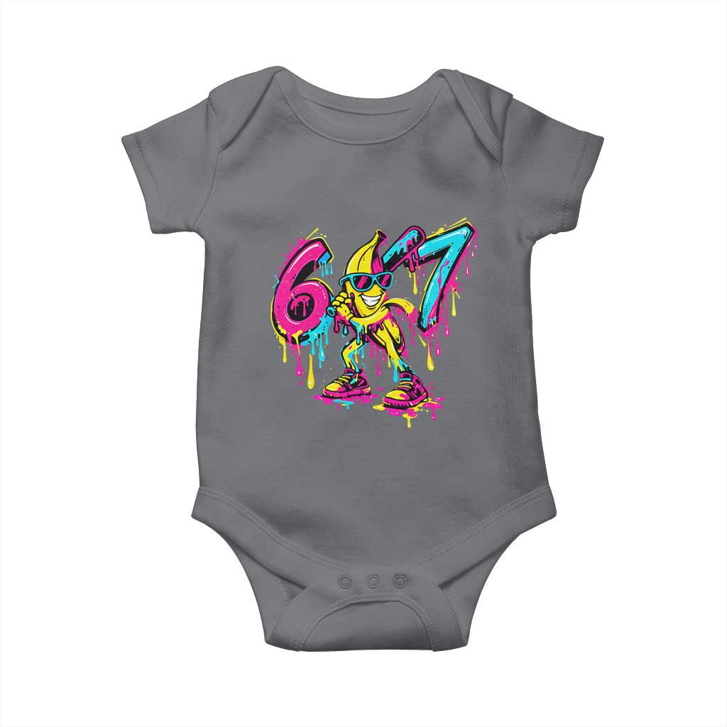 Funny 67 Banana Baseball Drip Ice Cream Six Seven Meme Baby Onesie
