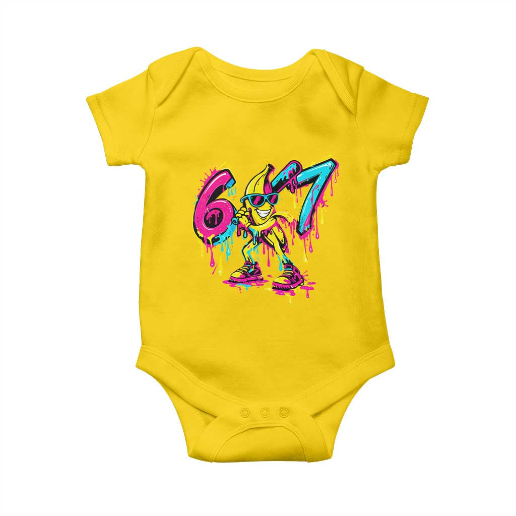 Funny 67 Banana Baseball Drip Ice Cream Six Seven Meme Baby Onesie