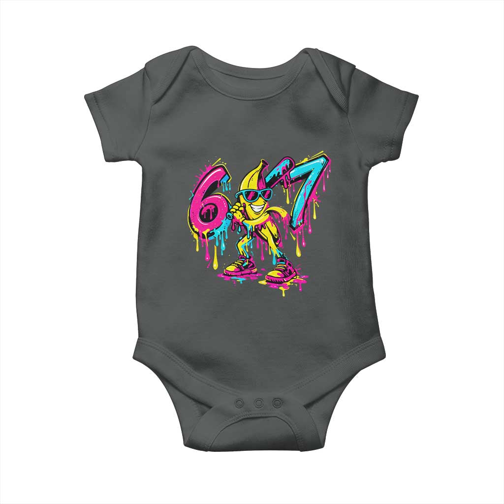 Funny 67 Banana Baseball Drip Ice Cream Six Seven Meme Baby Onesie