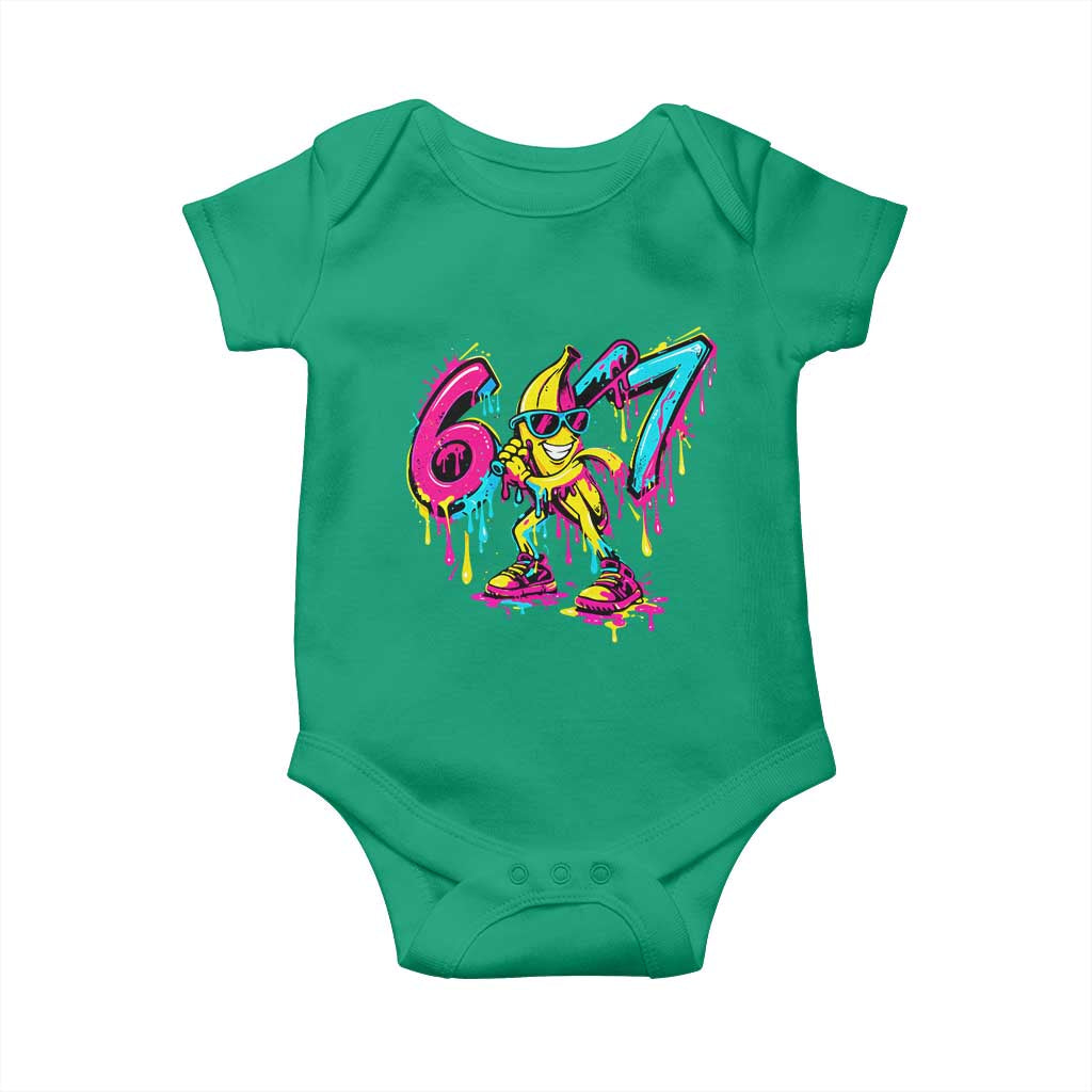 Funny 67 Banana Baseball Drip Ice Cream Six Seven Meme Baby Onesie