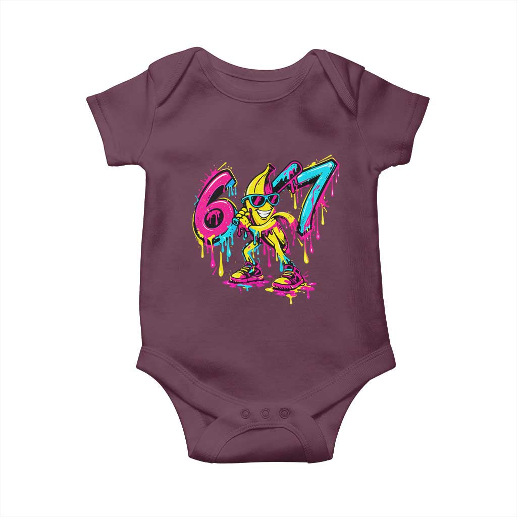 Funny 67 Banana Baseball Drip Ice Cream Six Seven Meme Baby Onesie